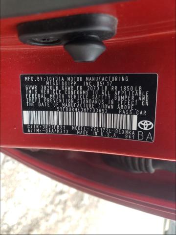 Photo 9 VIN: 5YFBURHE3HP703692 - TOYOTA COROLLA L 