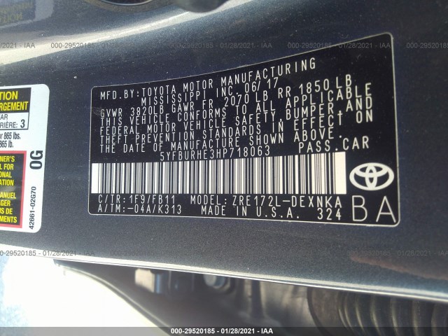 Photo 8 VIN: 5YFBURHE3HP718063 - TOYOTA COROLLA 