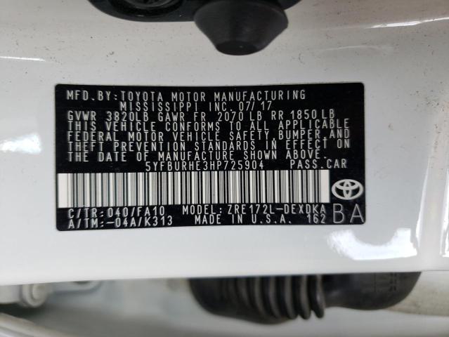 Photo 11 VIN: 5YFBURHE3HP725904 - TOYOTA COROLLA 