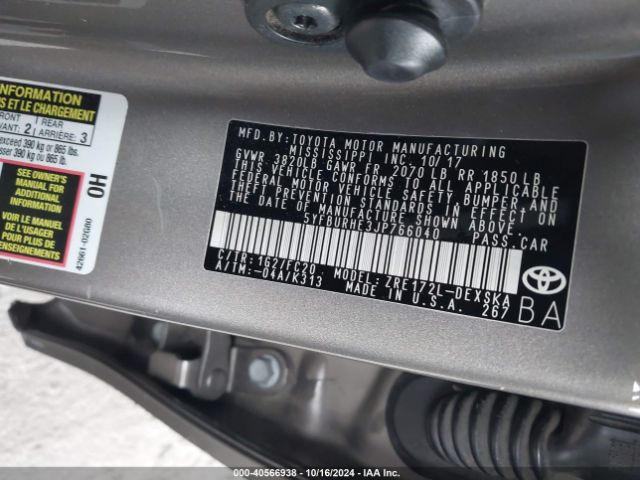 Photo 8 VIN: 5YFBURHE3JP766040 - TOYOTA COROLLA 