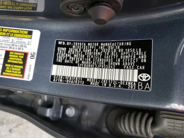 Photo 9 VIN: 5YFBURHE3JP855042 - TOYOTA COROLLA L 