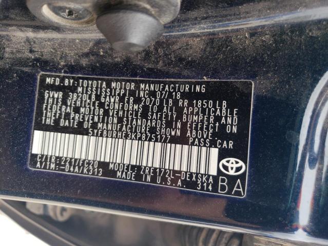 Photo 12 VIN: 5YFBURHE3KP875177 - TOYOTA COROLLA 