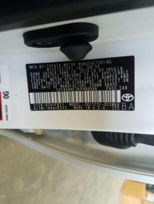 Photo 9 VIN: 5YFBURHE3KP886096 - TOYOTA COROLLA L 