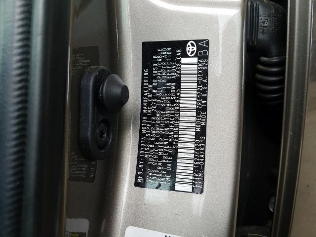 Photo 9 VIN: 5YFBURHE3KP886745 - TOYOTA COROLLA L 