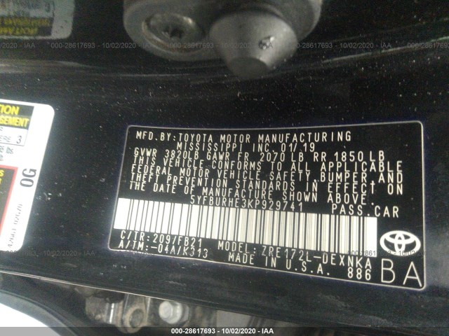 Photo 8 VIN: 5YFBURHE3KP929741 - TOYOTA COROLLA 