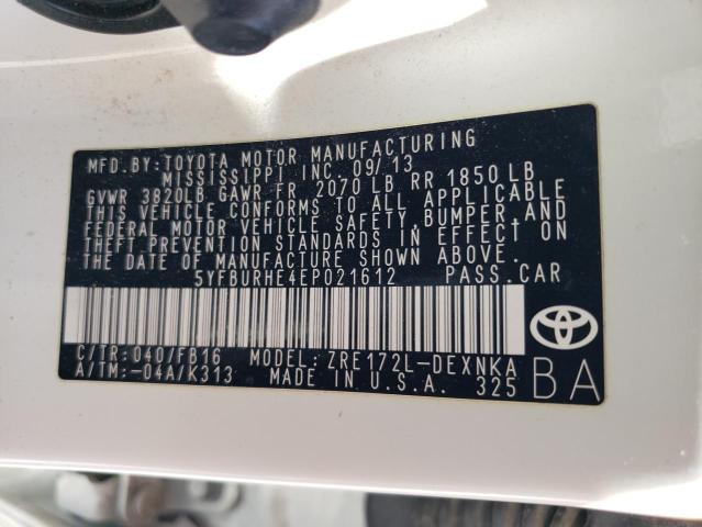 Photo 12 VIN: 5YFBURHE4EP021612 - TOYOTA COROLLA L 