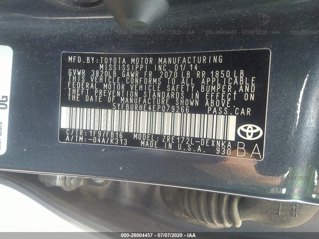 Photo 8 VIN: 5YFBURHE4EP079266 - TOYOTA COROLLA 