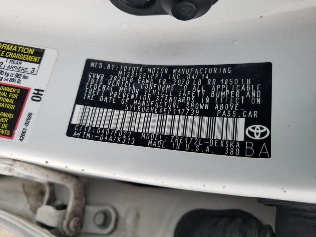 Photo 11 VIN: 5YFBURHE4EP117739 - TOYOTA COROLLA 