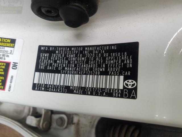 Photo 9 VIN: 5YFBURHE4EP125288 - TOYOTA COROLLA L 