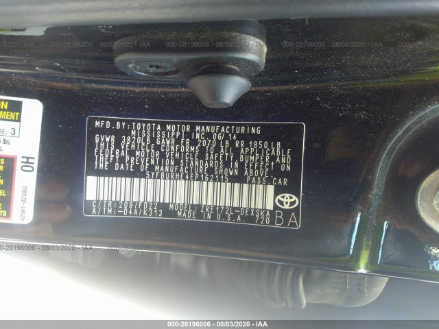 Photo 8 VIN: 5YFBURHE4EP162115 - TOYOTA COROLLA 