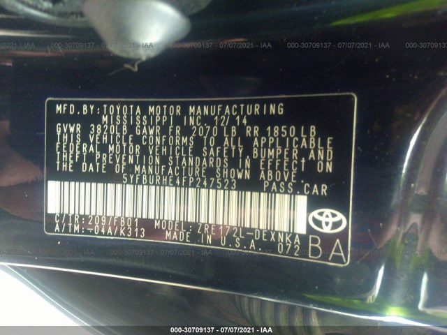 Photo 8 VIN: 5YFBURHE4FP247523 - TOYOTA COROLLA 