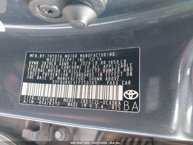 Photo 8 VIN: 5YFBURHE4FP250261 - TOYOTA COROLLA 