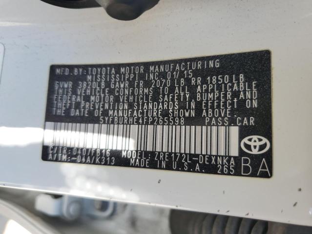 Photo 12 VIN: 5YFBURHE4FP265598 - TOYOTA COROLLA 