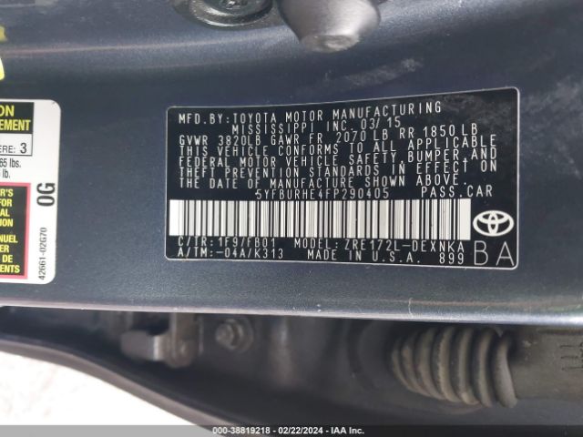 Photo 8 VIN: 5YFBURHE4FP290405 - TOYOTA COROLLA 