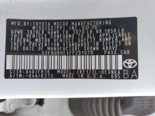 Photo 11 VIN: 5YFBURHE4FP291070 - TOYOTA COROLLA L 