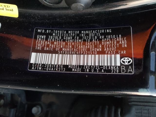 Photo 9 VIN: 5YFBURHE4FP321510 - TOYOTA COROLLA L 