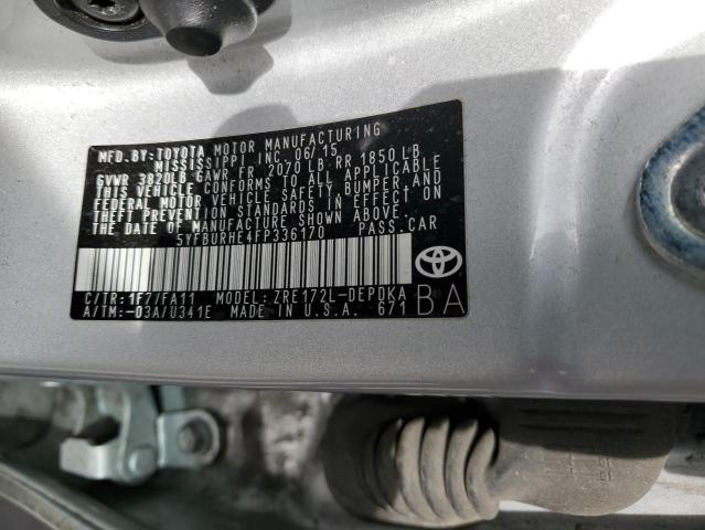 Photo 12 VIN: 5YFBURHE4FP336170 - TOYOTA COROLLA L 