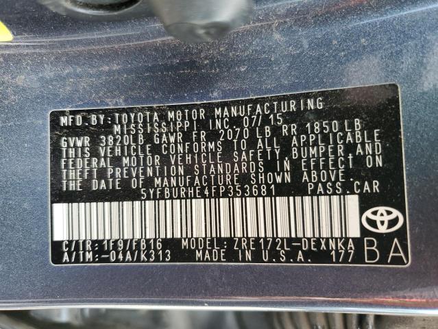 Photo 11 VIN: 5YFBURHE4FP353681 - TOYOTA COROLLA 