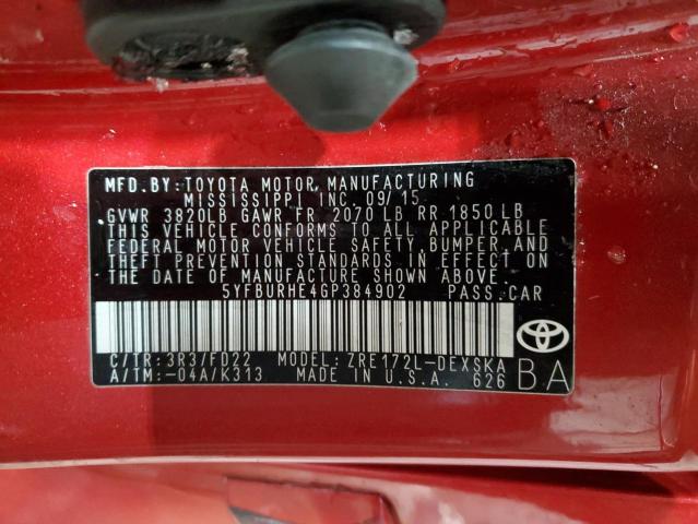 Photo 11 VIN: 5YFBURHE4GP384902 - TOYOTA COROLLA 