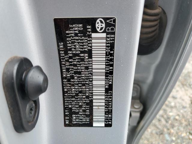 Photo 11 VIN: 5YFBURHE4GP398668 - TOYOTA COROLLA L 