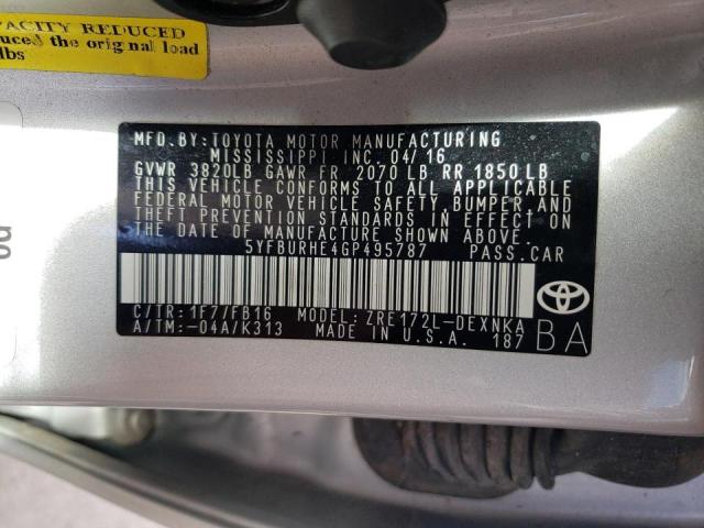 Photo 9 VIN: 5YFBURHE4GP495787 - TOYOTA COROLLA 