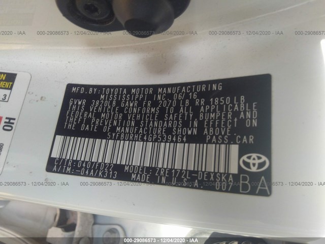 Photo 8 VIN: 5YFBURHE4GP539464 - TOYOTA COROLLA 