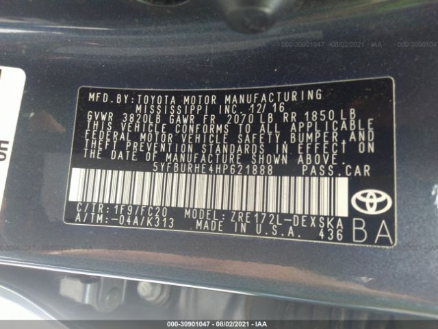 Photo 8 VIN: 5YFBURHE4HP621888 - TOYOTA COROLLA 