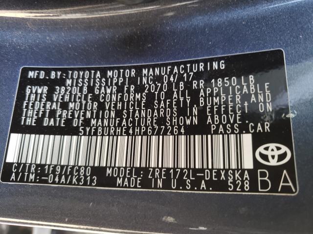 Photo 9 VIN: 5YFBURHE4HP677264 - TOYOTA COROLLA L 