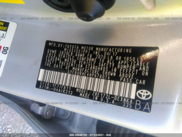 Photo 8 VIN: 5YFBURHE4HP678074 - TOYOTA COROLLA 