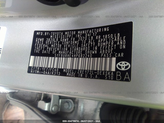 Photo 8 VIN: 5YFBURHE4HP682240 - TOYOTA COROLLA 