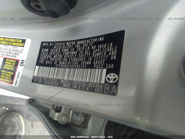 Photo 8 VIN: 5YFBURHE4HP695151 - TOYOTA COROLLA 