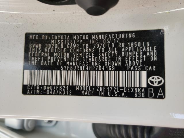 Photo 9 VIN: 5YFBURHE4HP704169 - TOYOTA COROLLA 