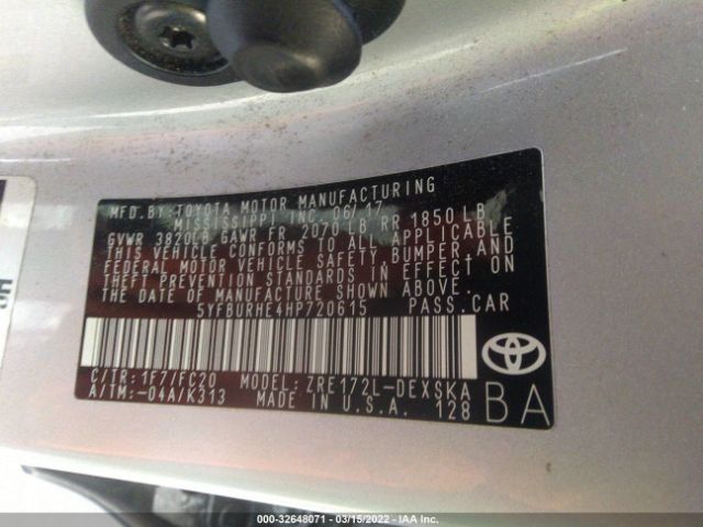 Photo 8 VIN: 5YFBURHE4HP720615 - TOYOTA COROLLA 