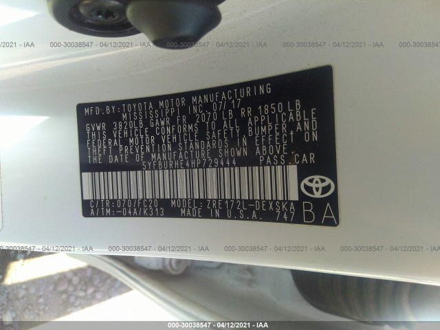 Photo 8 VIN: 5YFBURHE4HP729444 - TOYOTA COROLLA 