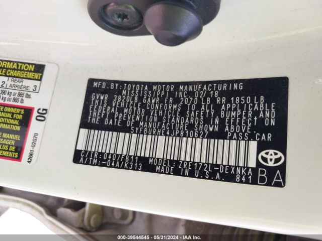 Photo 8 VIN: 5YFBURHE4JP810627 - TOYOTA COROLLA 