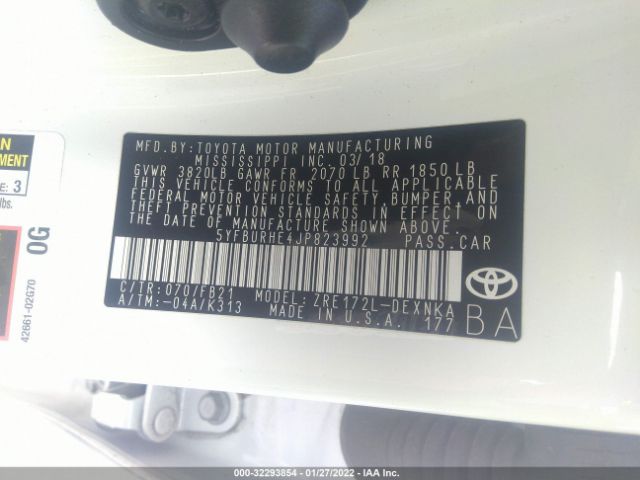 Photo 8 VIN: 5YFBURHE4JP823992 - TOYOTA COROLLA 