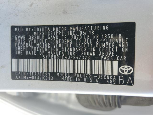 Photo 11 VIN: 5YFBURHE4JP847323 - TOYOTA COROLLA L 