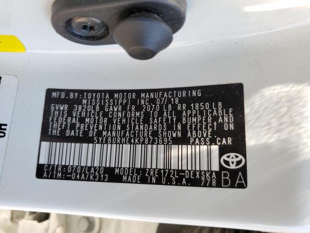 Photo 9 VIN: 5YFBURHE4KP873695 - TOYOTA COROLLA L 