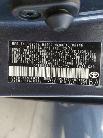 Photo 9 VIN: 5YFBURHE4KP927125 - TOYOTA COROLLA L 