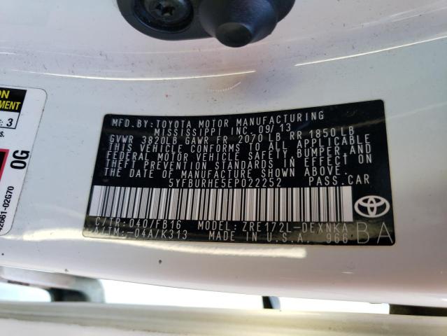 Photo 11 VIN: 5YFBURHE5EP022252 - TOYOTA COROLLA 