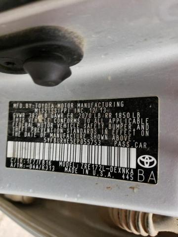 Photo 9 VIN: 5YFBURHE5EP055753 - TOYOTA COROLLA L 