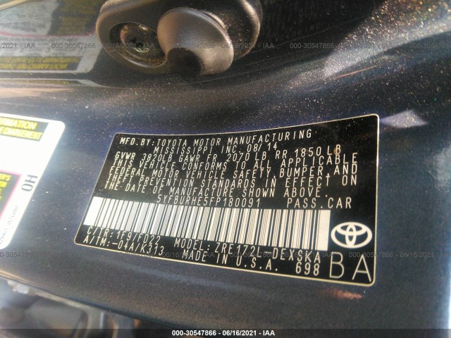 Photo 8 VIN: 5YFBURHE5FP180091 - TOYOTA COROLLA 