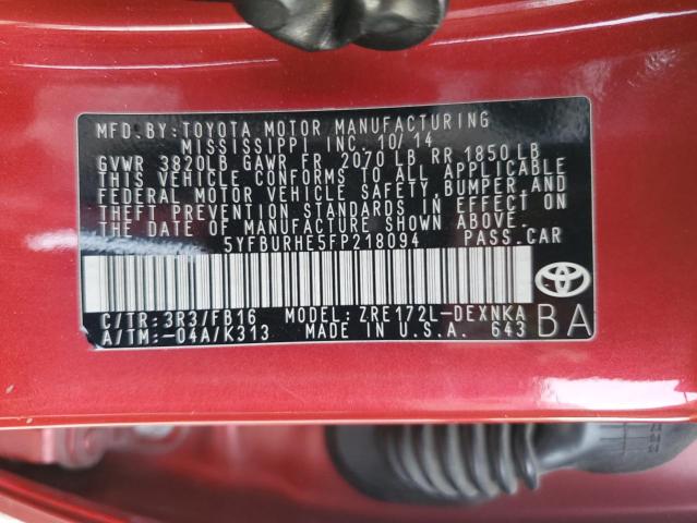 Photo 12 VIN: 5YFBURHE5FP218094 - TOYOTA COROLLA 