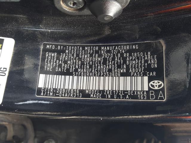 Photo 9 VIN: 5YFBURHE5FP253606 - TOYOTA COROLLA 