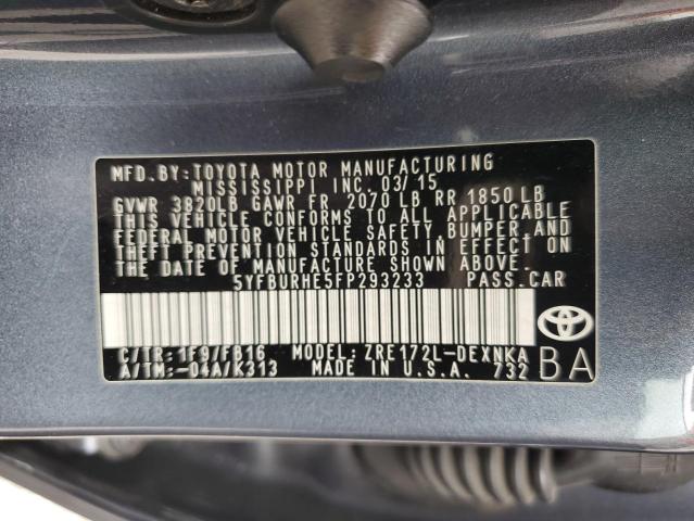 Photo 11 VIN: 5YFBURHE5FP293233 - TOYOTA COROLLA L 