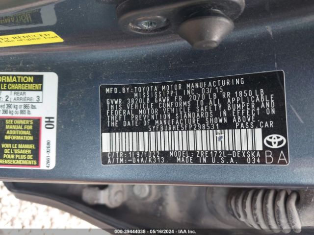 Photo 8 VIN: 5YFBURHE5FP298531 - TOYOTA COROLLA 