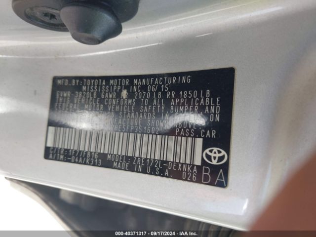 Photo 8 VIN: 5YFBURHE5FP351602 - TOYOTA COROLLA 