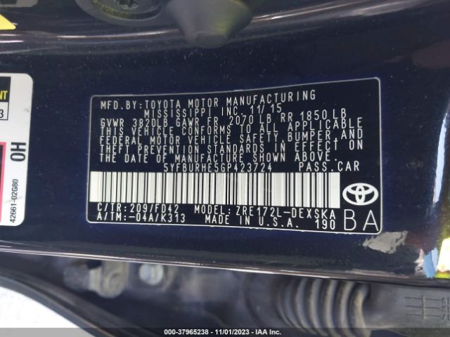 Photo 8 VIN: 5YFBURHE5GP423724 - TOYOTA COROLLA 