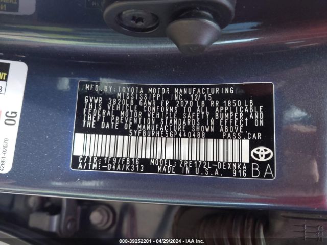 Photo 8 VIN: 5YFBURHE5GP440488 - TOYOTA COROLLA 