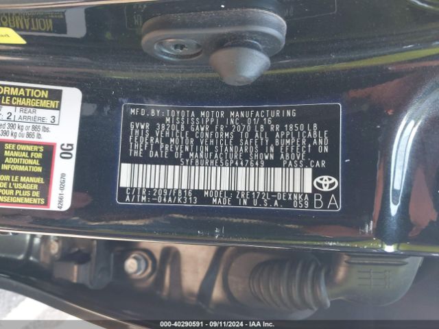 Photo 8 VIN: 5YFBURHE5GP447649 - TOYOTA COROLLA 